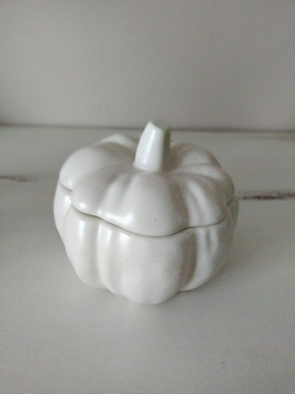 White Ceramic Pumpkin Trinket Box